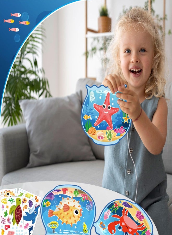 80UncleKimby 32pcs Summer Activities Crafts for Kids - Under The Sea Ocean Animal Stickers Kits Bulk, Make Your Own Scene Art DIY for Party Games, Classroom - Image 3